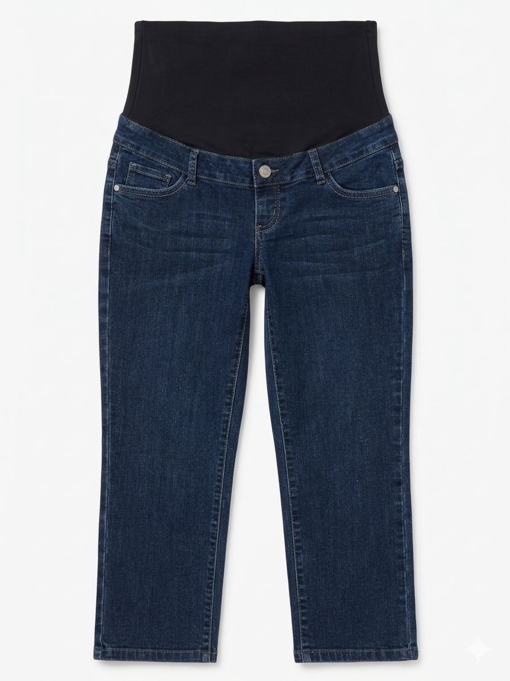 Thyme Maternity Long Capri Jeans with Black Panel Size Small Womens